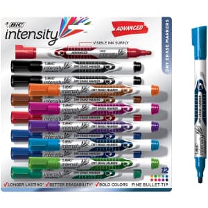BIC Intensity Advanced Dry Erase Marker 12-Count Pack for $16