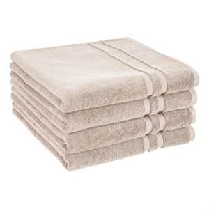 Amazon Basics GOTS Certified Organic Cotton Bath Towel - 4-Pack, Delicate Fawn for $39