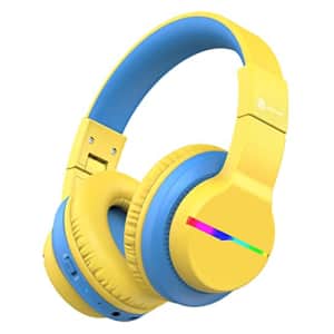 iClever BTH12 Kids Headphones, Colorful LED Lights Kids Wireless Headphones with 74/85/94dB Volume for $40