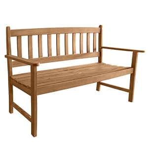 FDW Outdoor Patio Bench Outdoor Patio Bench Wood Garden Bench with Armrests Sturdy Acacia Wood Front for $61 FDW Outdoor Patio Bench Outdoor Patio Bench Wood Garden Bench with Armrests Sturdy Acacia Wood Front for $61