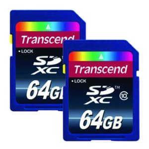 Transcend Canon VIXIA HF R700 Camcorder Memory Card 2X 64GB Secure Digital Class 10 Extreme Capacity (SDXC) for $23