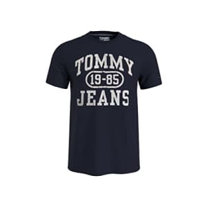 Tommy Hilfiger Men's Tommy Jeans Short Sleeve T-Shirt, Dark Navy, XL for $23
