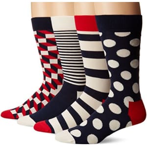 Happy Socks, Assorted Colorful Premium Cotton Sock 4 Pair Gift Box for Men and Women, 4-Pack for $40 Happy Socks, Assorted Colorful Premium Cotton Sock 4 Pair Gift Box for Men and Women, 4-Pack for $40