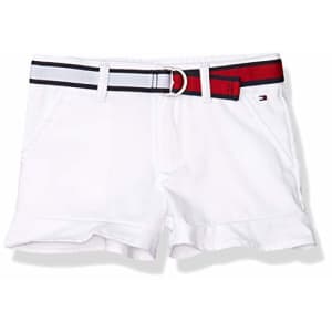 Tommy Hilfiger Girls' Twill Shorts, Crisp White, 6X for $20 Tommy Hilfiger Girls' Twill Shorts, Crisp White, 6X for $20
