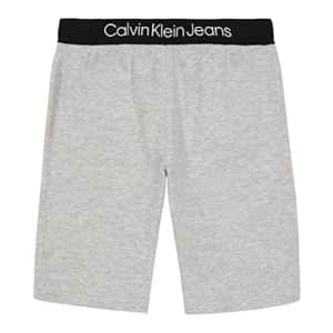 Calvin Klein Boys' Knit Jogger Short, Lt Grey Heather Logo WB, 10-12 for $12