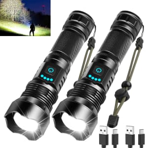 Tactical LED Flashlight 2-Pack for $19