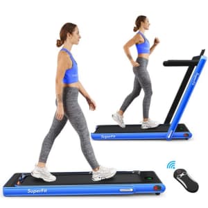 Costway SuperFit 2.25HP 2 in 1 Folding Treadmill for $314