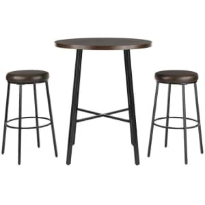 StyleWell 3-Piece Wood-Top Bar Table Dining Set for $130