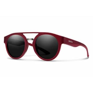 Smith Range Round Sunglasses, Matte Crystal Deep Maroon/ChromaPop Polarized Black, One Size for $88