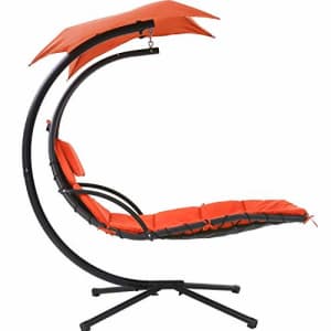 FDW Hammock Chair Lounge Chair w/Built-in Pillow and Removable Patio Swing Lounge Chair Canopy Hammock for $115
