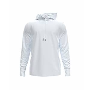 Tommy Hilfiger Men's Long Sleeve T Shirt with Hood, Bright White-PT, SM for $18