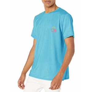 Quiksilver Men's Heritage Short Sleeve UPF 50+ Sun Protection, Pacific Blue, S for $38
