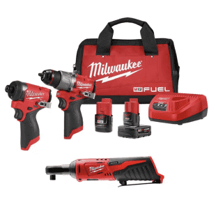 Milwaukee M12 Fuel 12V Cordless Hammer Drill and Impact Driver Combo Kit for $229