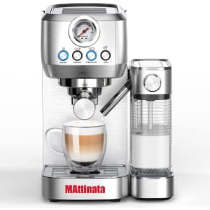 20-Bar Stainless Steel Cappuccino Machine for $101