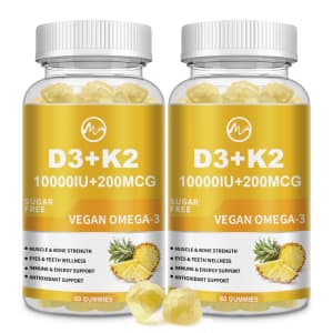 M Inch Vitamin D3 K2 Gummies 60-Count Bottle 2-Pack for $15 M Inch Vitamin D3 K2 Gummies 60-Count Bottle 2-Pack for $15