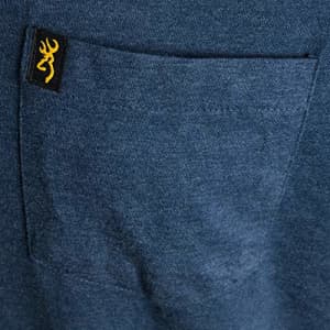 Browning Buckmark Men's Short Sleeve Pocket T Shirt, Small, Heather Navy for $4