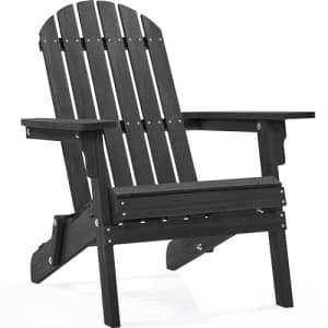 Yaheetech Folding Adirondack Chair Set of 1 Outdoor, 300LBS Solid Wood Garden Chair Weather for $54