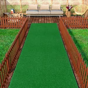 Ottomanson Evergreen Artificial Turf Area Rug, 3'X7'3", Green for $20