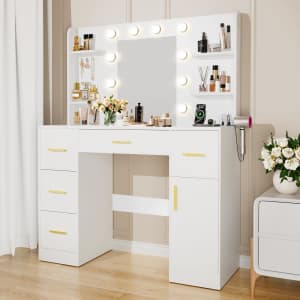 Habiubiu 45" Vanity w/ Mirror & Lights for $121