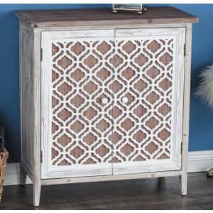Litton Lane Carved Lattice Solid Wood Cabinet for $206 Litton Lane Carved Lattice Solid Wood Cabinet for $206