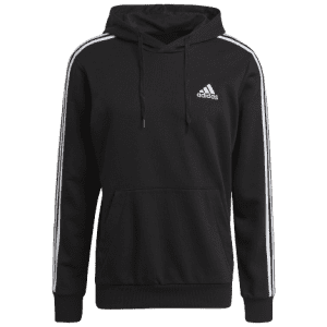 adidas Men's Essentials French Terry 3-Stripes Hoodie for $20 adidas Men's Essentials French Terry 3-Stripes Hoodie for $20