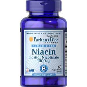 Puritan's Pride Flush Free Niacin Inositol Nicotinate 1000 Mg-60 Capsules, 60 Count for $15