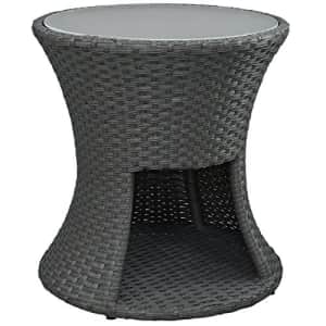 Modway Sojourn Wicker Rattan Outdoor Patio Side End Table in Chocolate for $206