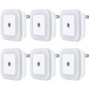 Uigos LED Plug-In Night Light 6-Pack for $7