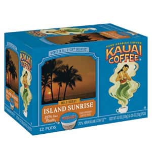 Kauai Coffee Single-Serve Pods, Island Sunrise Mild Roast 100% Arabica Coffee from Hawaiis Largest for $21