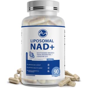 Liposomal NAD+ Supplement with Resveratrol 90-Capsule Bottle for $10