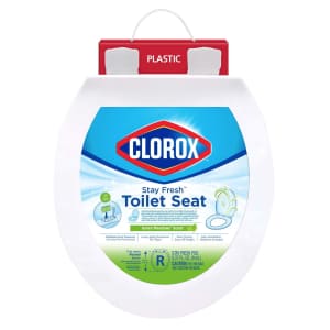 Clorox Antimicrobial Round Stay Fresh Plastic Toilet Seat w/ Easy-off Hinge for $11