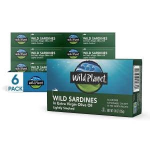 Wild Planet Wild Sardines in Extra Virgin Olive Oil 6-Pack for $7.69 via Sub & Save