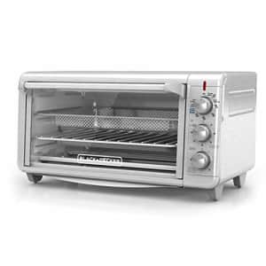 Black + Decker Black+Decker TO3265XSSD Extra Wide Crisp N Bake Air Fry Toaster Oven, Silver, Fits 9" x 13" Pan for $80