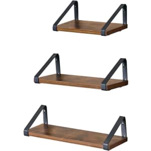 Vasagle Industrial Floating Wall Shelves 3-Pack for $20