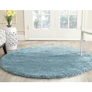 SAFAVIEH Milan Shag Collection 5'1" x 5'1" Round Aqua Blue SG180 Solid Non-Shedding Living Room for $109 SAFAVIEH Milan Shag Collection 5'1" x 5'1" Round Aqua Blue SG180 Solid Non-Shedding Living Room for $109