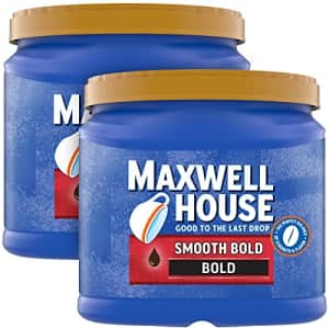 Maxwell House Smooth Bold Dark Roast Ground Coffee (2 ct Pack, 26.7 oz Canisters) for $9