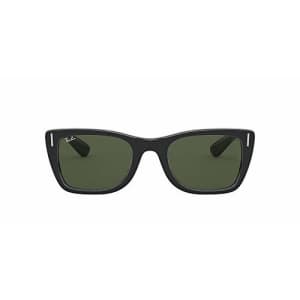 Ray-Ban RB2248 Caribbean Rectangular Sunglasses, Shiny Black/Green, 52 mm for $106