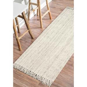 nuLOOM Natura Collection Chunky Loop Jute Runner Rug, 2' 6" x 10', Off-White for $58
