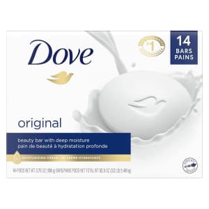 Dove Beauty Bar Gentle Skin Cleanser 3.75-oz. 14-Pack for $11 via Sub. & Save