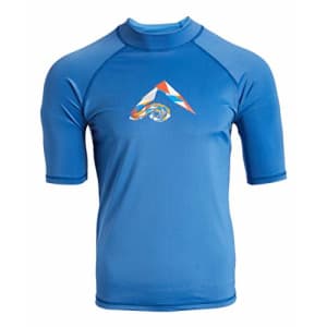 Kanu Surf Men's Paradise UPF 50+ Short Sleeve Sun Protective Rashguard Swim Shirt, Tahiti Denim for $13