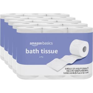 Amazon Basics 2-Ply 6-Roll Toilet Paper 5-Pack for $22 via Sub. & Save