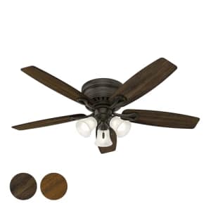 Hunter 52 inches Bronze Traditional Ceiling Fan with Swirled Marble glass Light Kit (Renewed) for $68 Hunter 52 inches Bronze Traditional Ceiling Fan with Swirled Marble glass Light Kit (Renewed) for $68