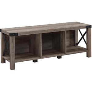 Walker Edison Sedalia Modern Farmhouse Metal X Entryway Bench for $161 Walker Edison Sedalia Modern Farmhouse Metal X Entryway Bench for $161