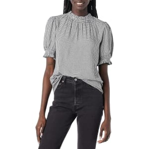 Amazon Essentials Women's Puff Sleeve Smock Detail Shirt for $12
