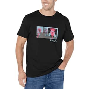 RVCA Men's Graphic Short Sleeve Crew Neck Tee Shirt, Balance Box/Black, Large for $22