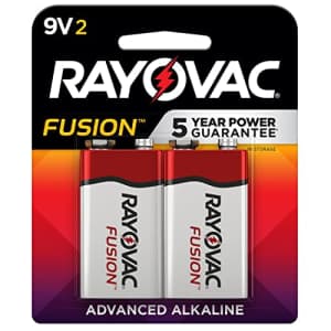 Rayovac 9V Batteries, Fusion Premium 9 Volt Battery Alkaline, 2 Count for $9