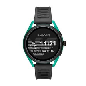 Emporio Armani Men's Smartwatch 3 Touchscreen Aluminum and Rubber Smartwatch, Black and for $160