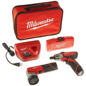 MILWAUKEE ELEC TOOL 2482-22 M12 12V Cordless Lithium-Ion 2 Tool Combo Kit with Bit Set for $175