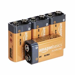 Amazon Basics 9V Alkaline Batteries 4-Pack for $9