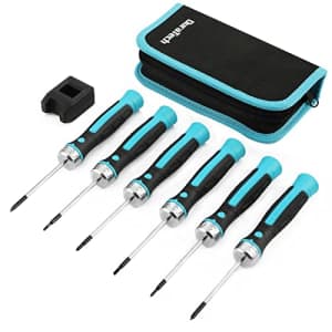 DuraTech 6-Piece Precision Screwdriver Set, Phillips, Slotted, Magnetic Screw Drivers with for $19